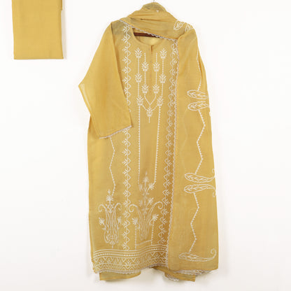 Semi Stitched Chanderi Suit