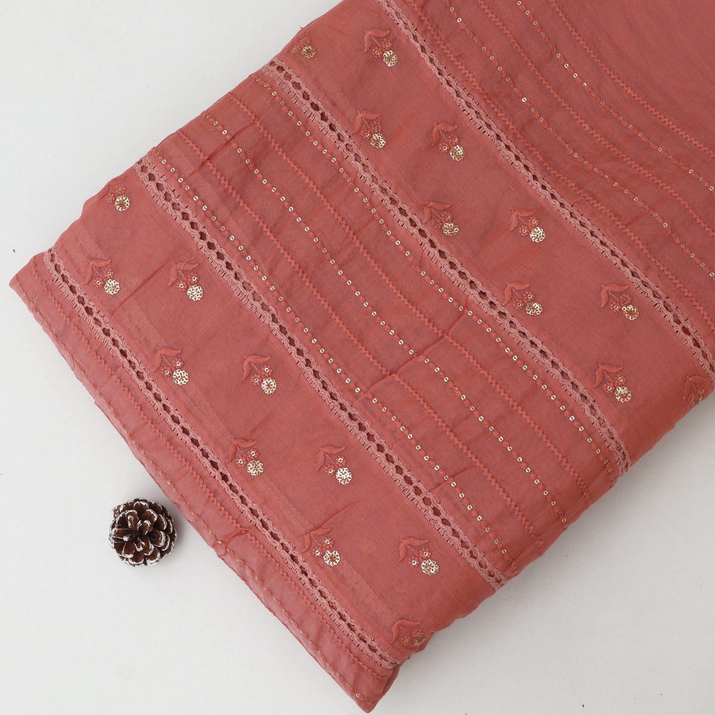 Mul Chanderi Embroidery Fabric