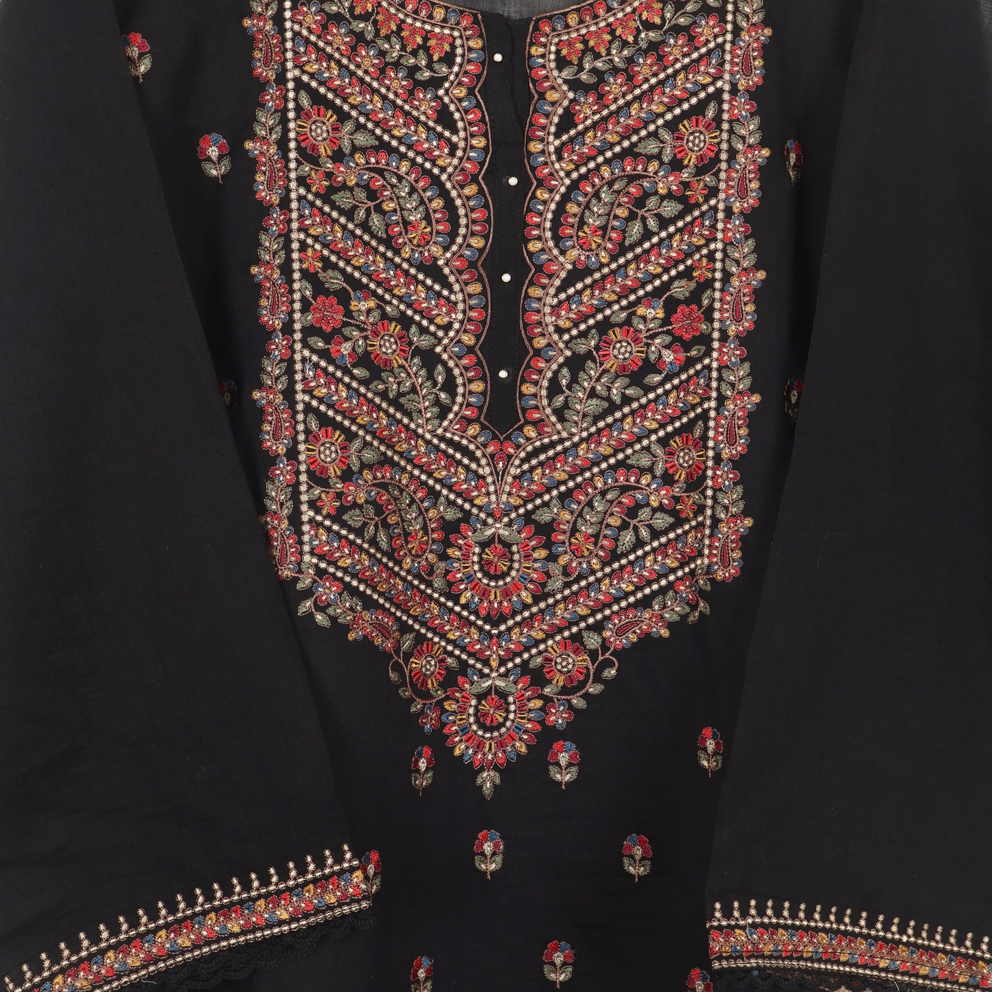 Semi Stitched Chanderi Suit