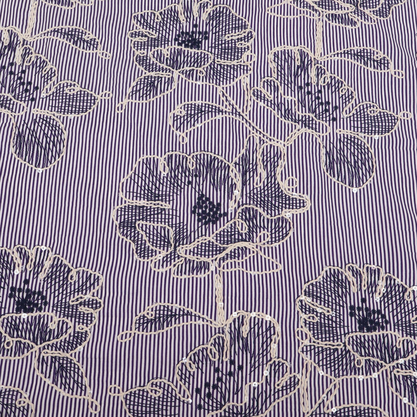 Cotton Stripe Embroidery Fabric