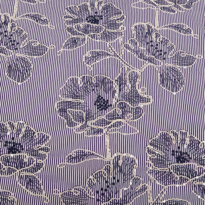 Cotton Stripe Embroidery Fabric