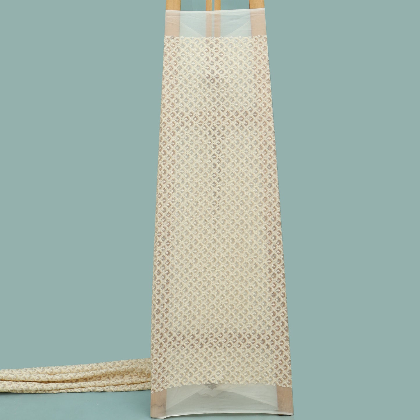 White Color Georgette Embroidery Fabric