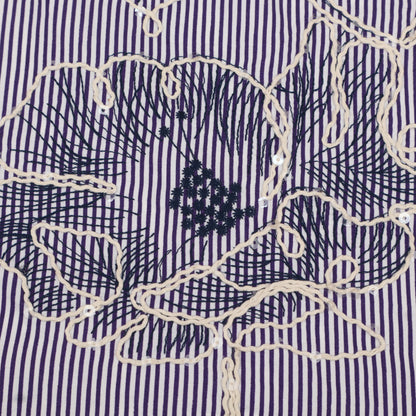 Cotton Stripe Embroidery Fabric