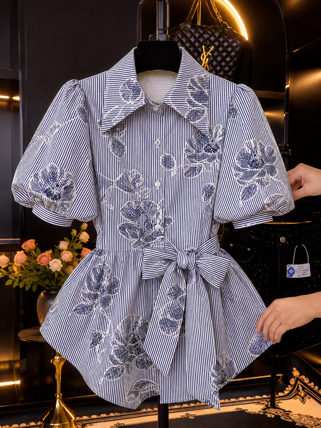 Cotton Stripe Embroidery Fabric