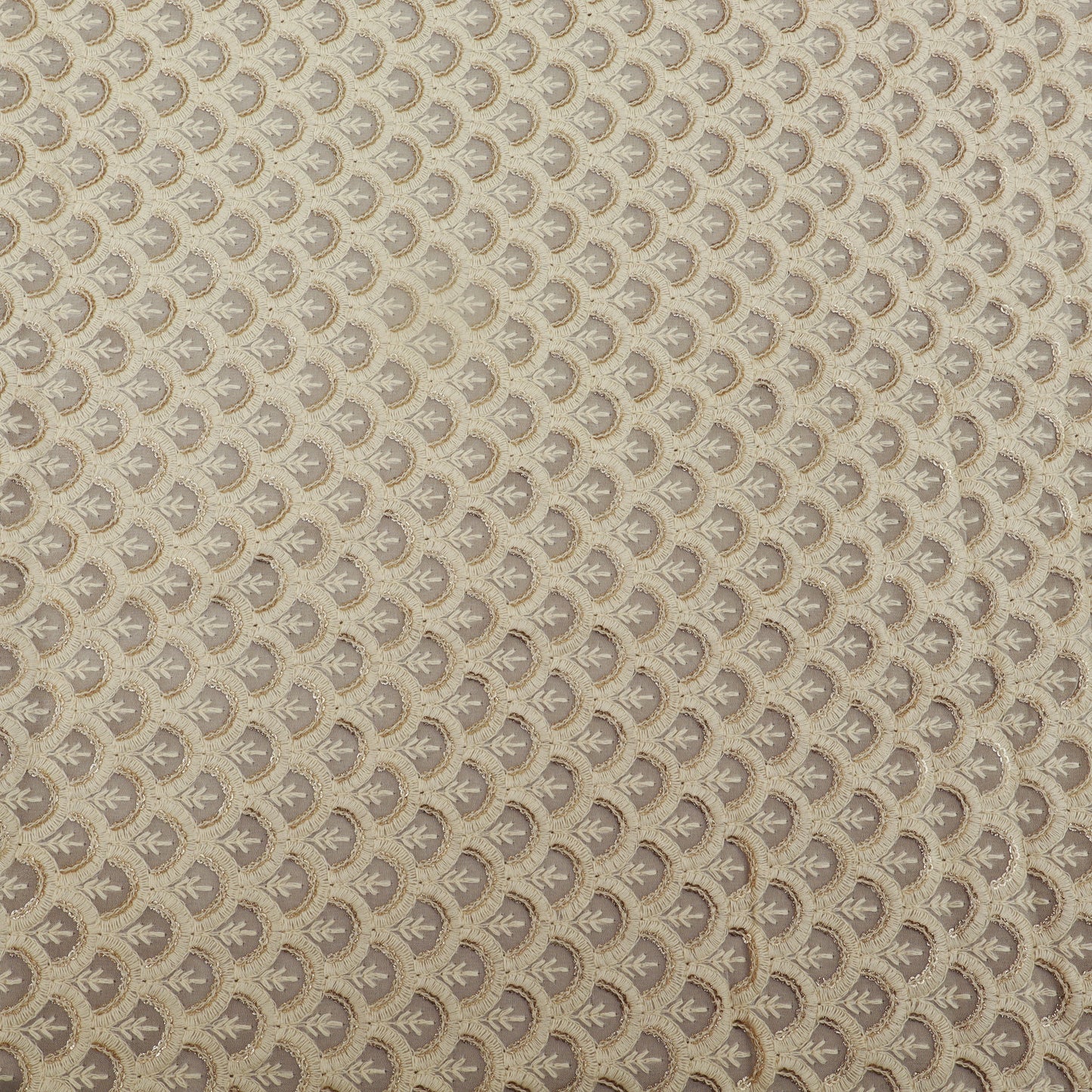 White Color Georgette Embroidery Fabric