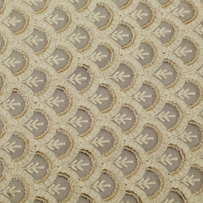 White Color Georgette Embroidery Fabric