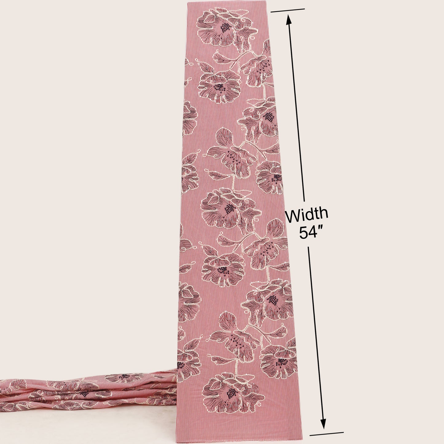 Cotton Stripe Embroidery Fabric