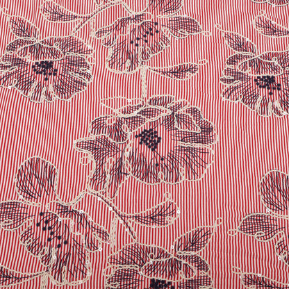 Cotton Stripe Embroidery Fabric