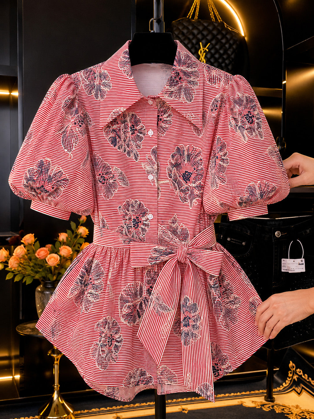 Cotton Stripe Embroidery Fabric