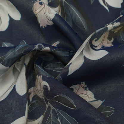 Blue Color Tissue Print Fabric