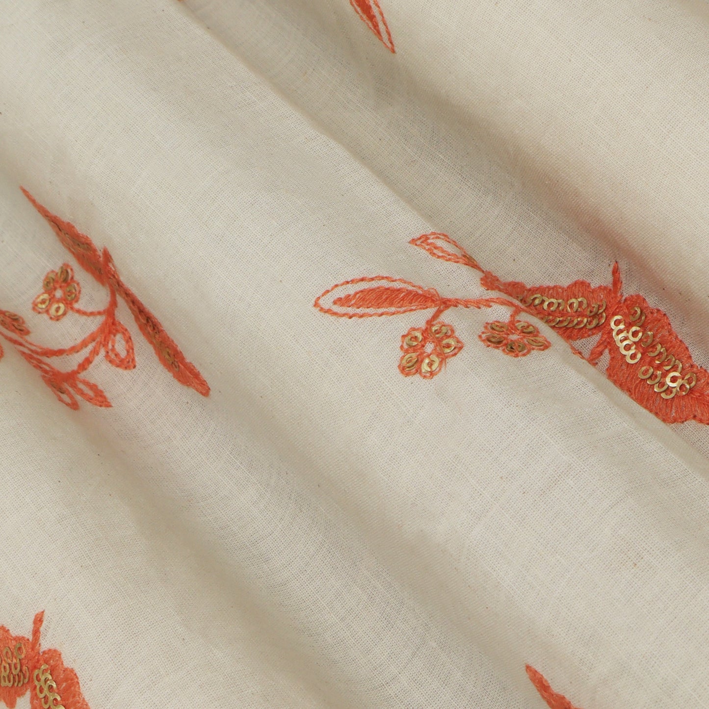 Colored Kora Cotton Embroidery Fabric