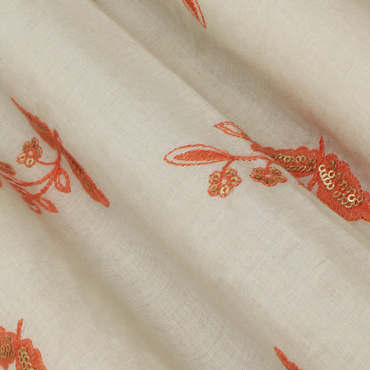 Colored Kora Cotton Embroidery Fabric