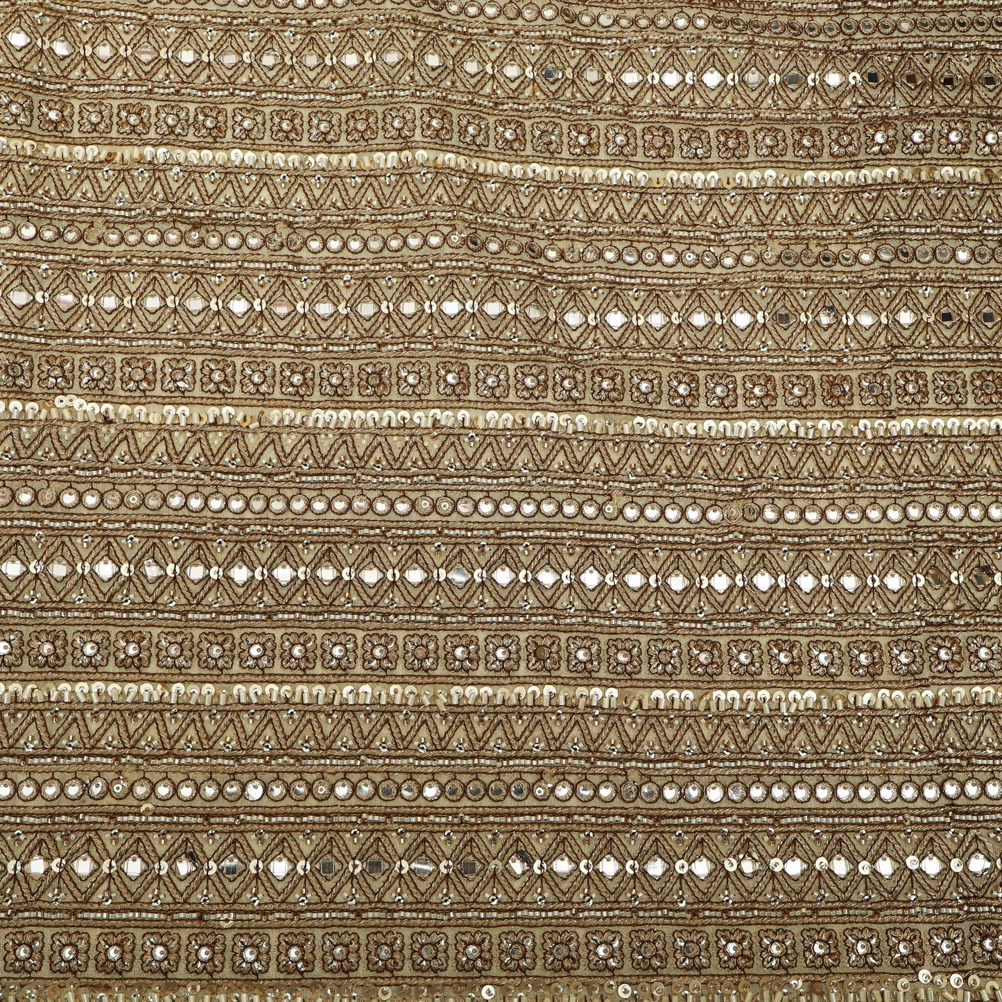 Golden Sequins Tissue Embroidery