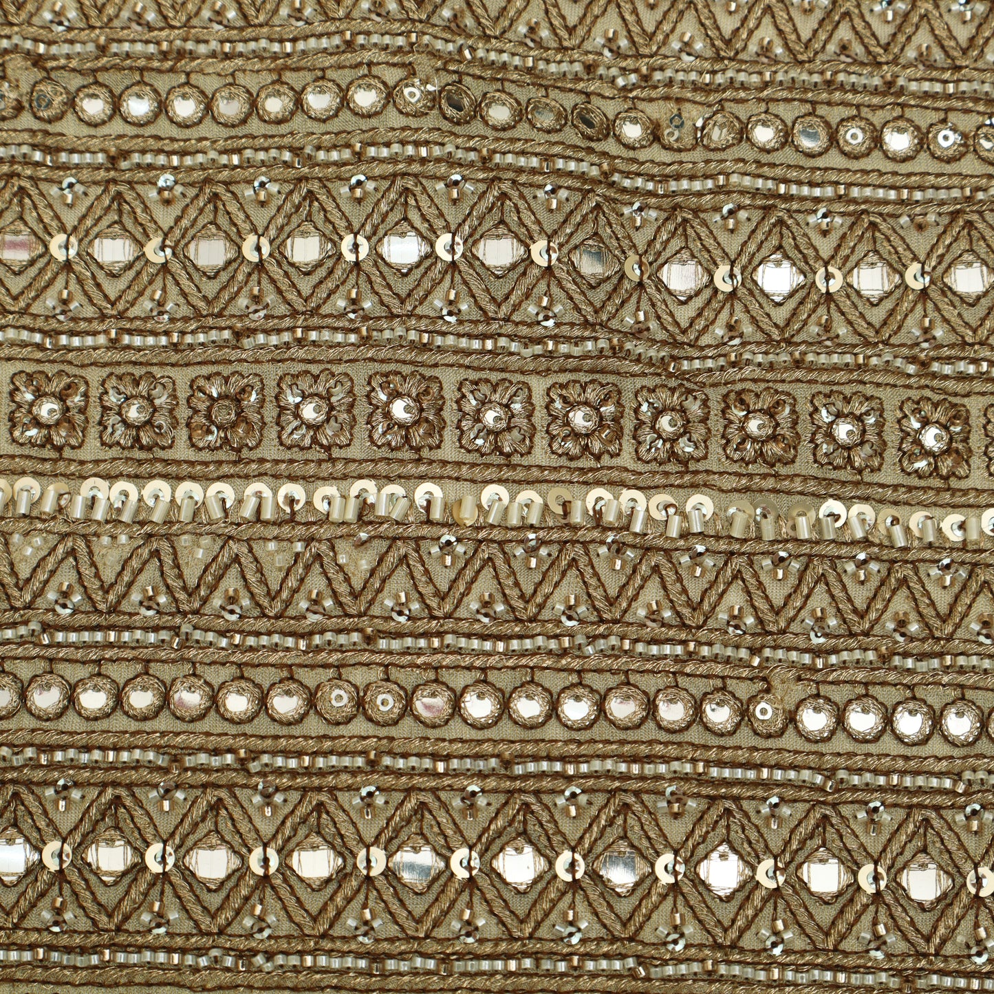 Golden Sequins Tissue Embroidery