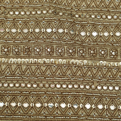 Golden Sequins Tissue Embroidery