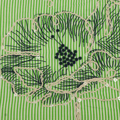 Cotton Stripe Embroidery Fabric