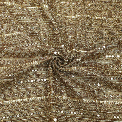 Golden Sequins Tissue Embroidery