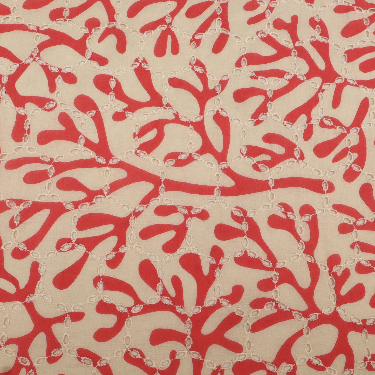 Cotton Chikan Print Embroidery Fabric