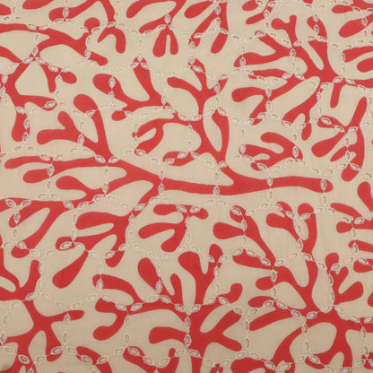 Cotton Chikan Print Embroidery Fabric