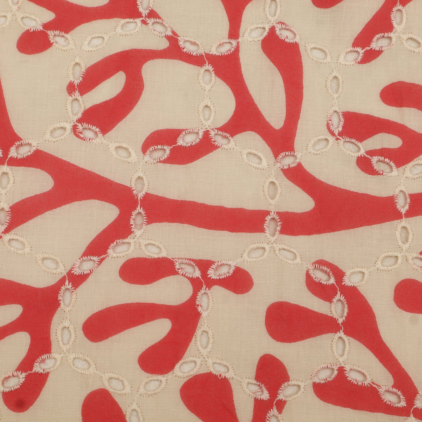 Cotton Chikan Print Embroidery Fabric