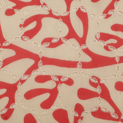Cotton Chikan Print Embroidery Fabric
