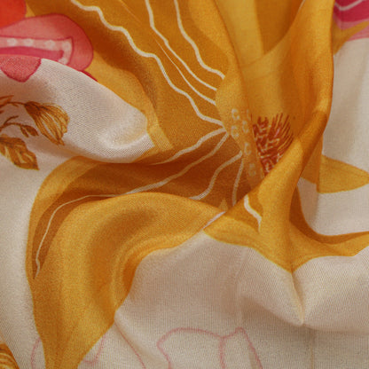 Cream Color Tissue Print Fabric