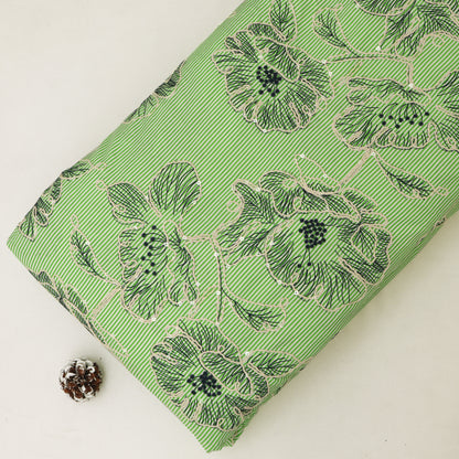 Cotton Stripe Embroidery Fabric