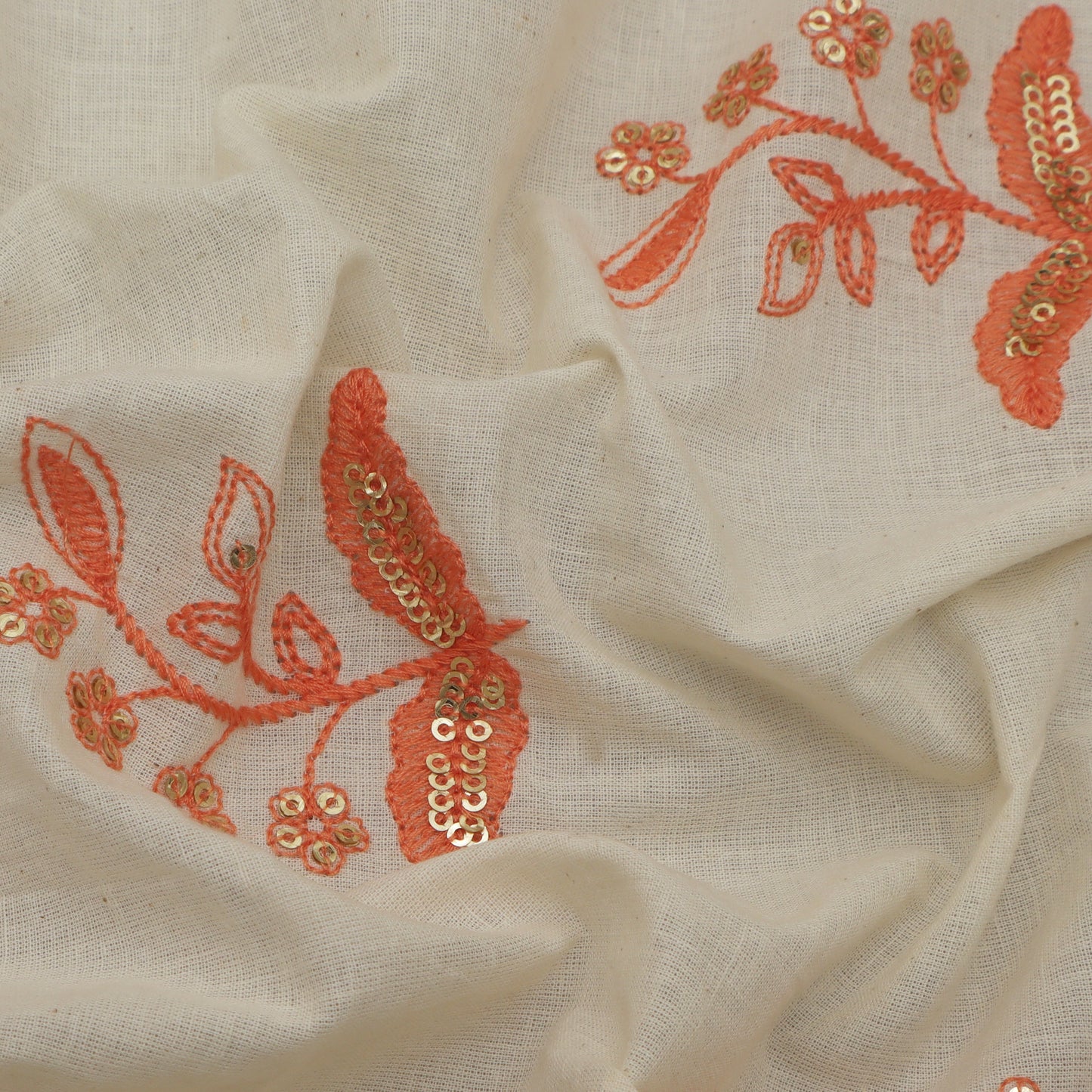 Colored Kora Cotton Embroidery Fabric