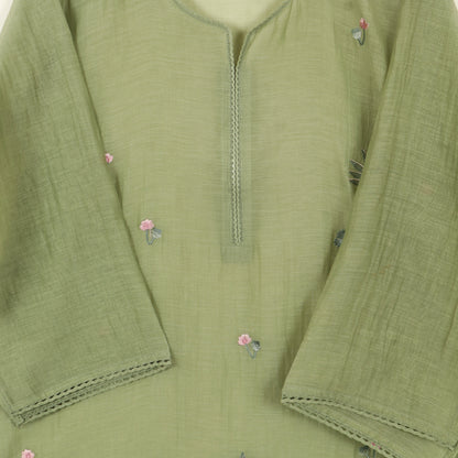 Semi-Stitched Chanderi  Suit