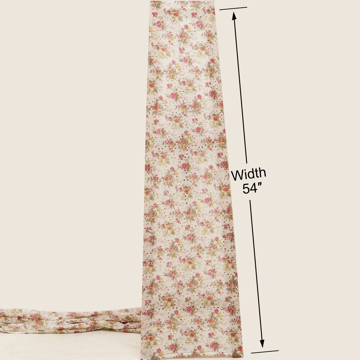 Cotton Chikan Print Embroidery Fabric