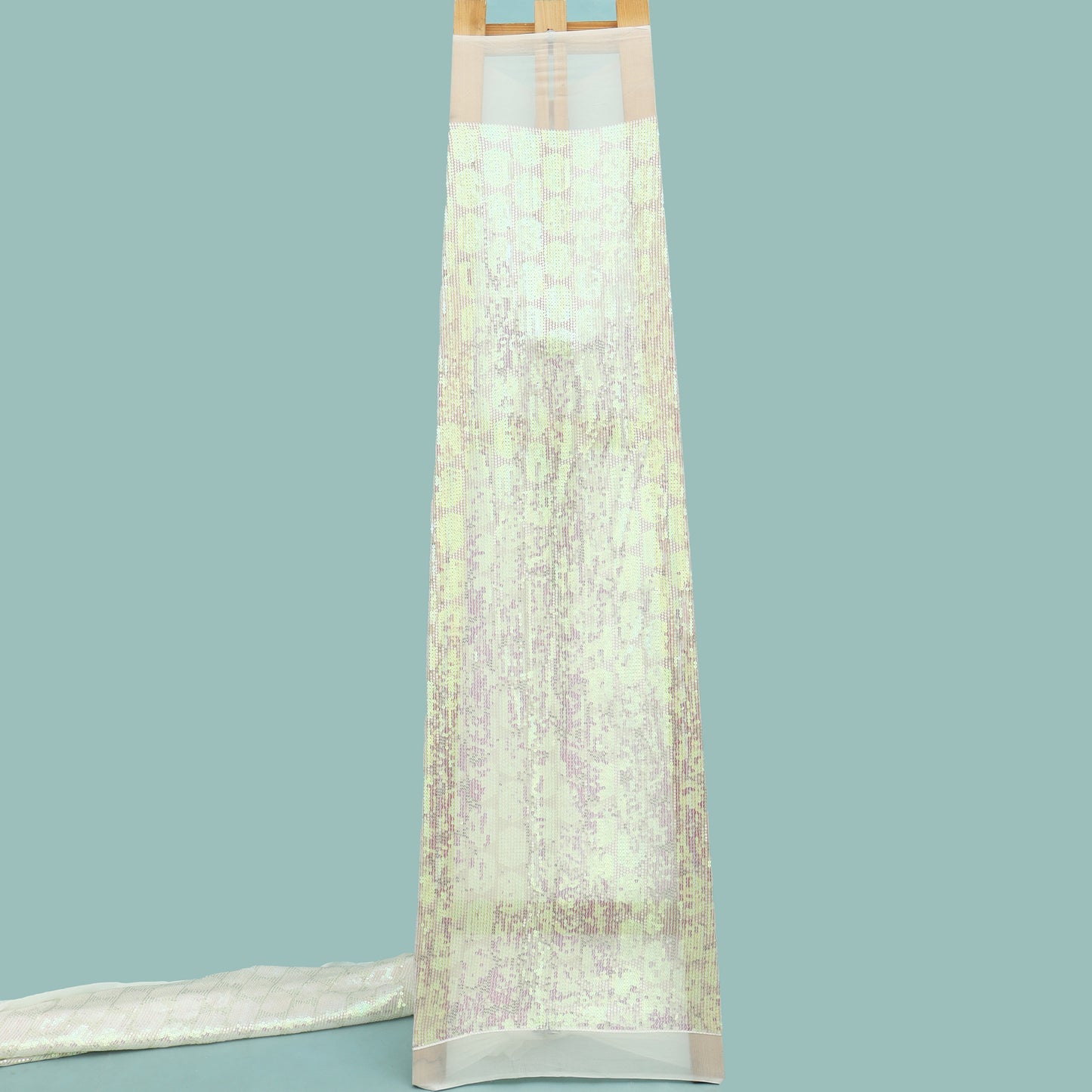 White Color Georgette Embroidery Fabric