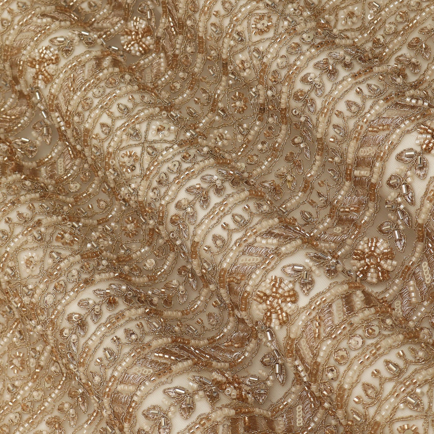 Golden Net Sequins Embroidery