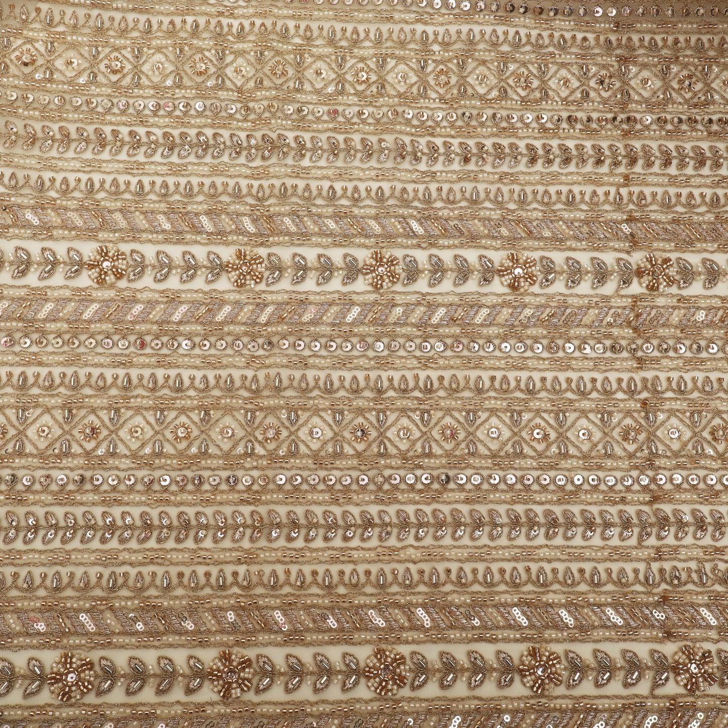 Golden Net Sequins Embroidery
