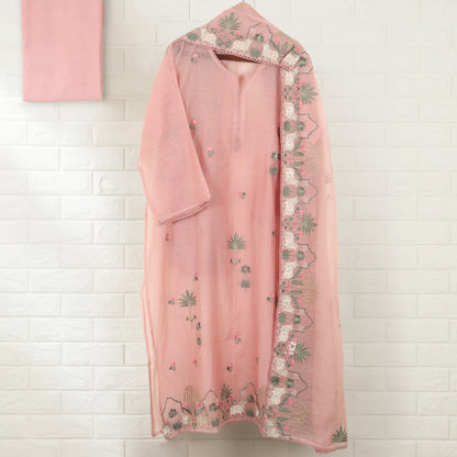 Semi-Stitched Chanderi  Suit