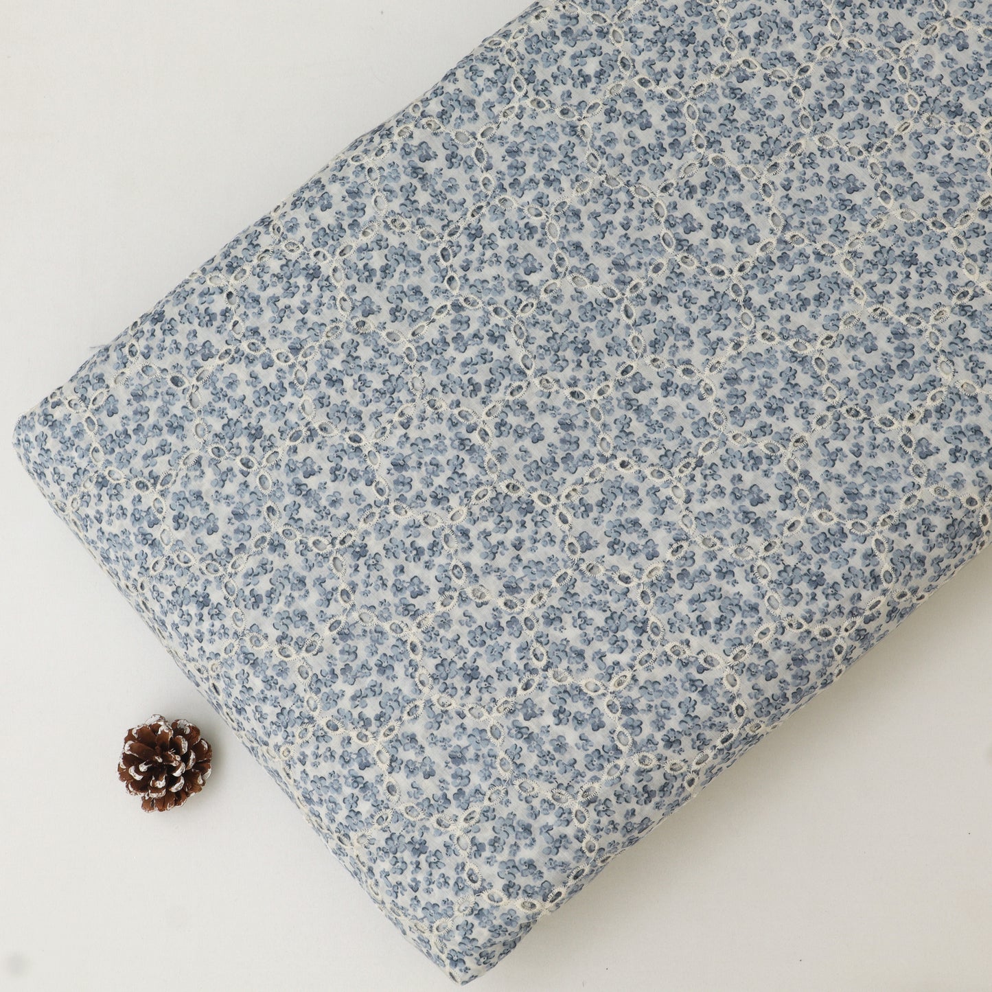 Cotton Chikan Print Embroidery Fabric