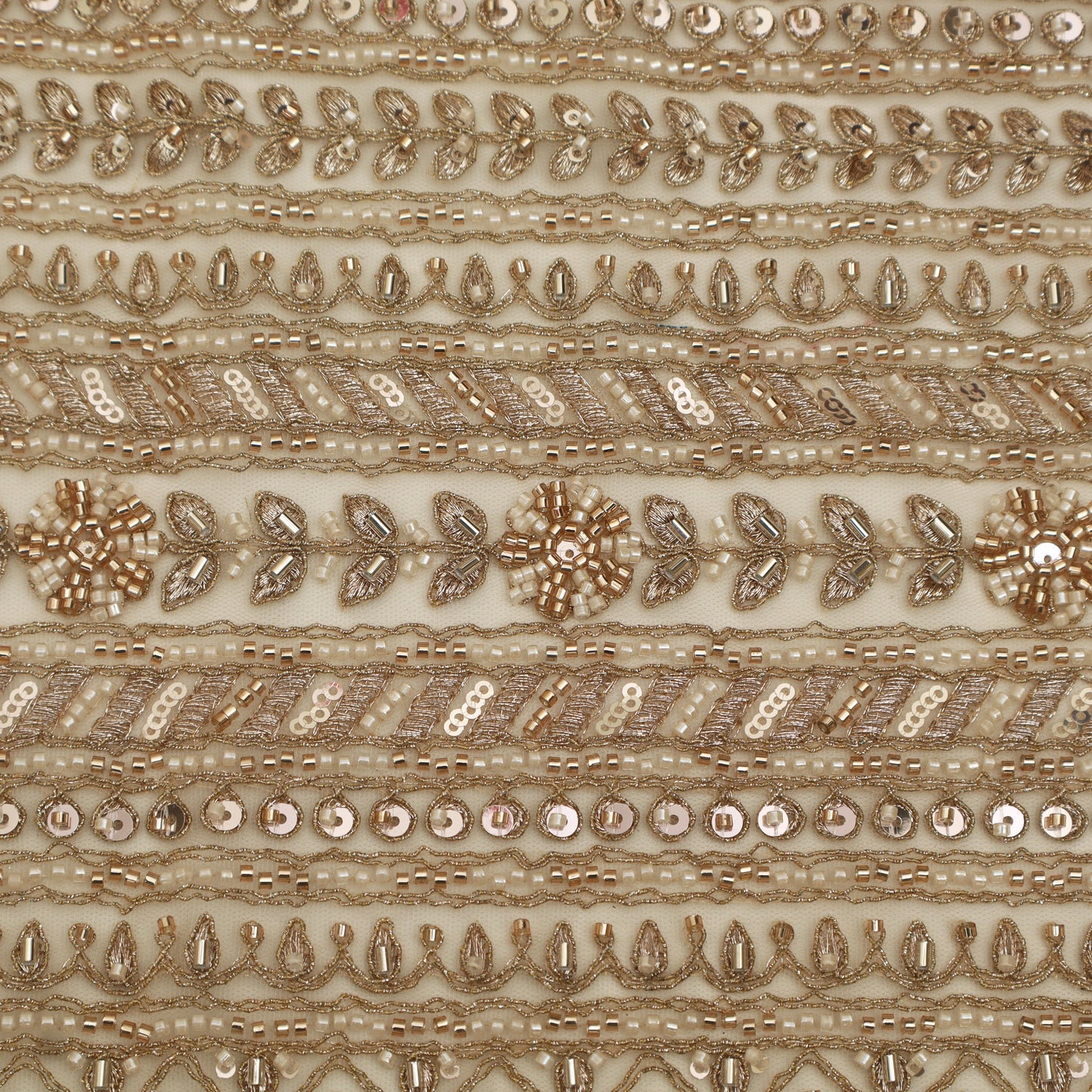 Golden Net Sequins Embroidery