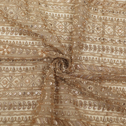 Golden Net Sequins Embroidery