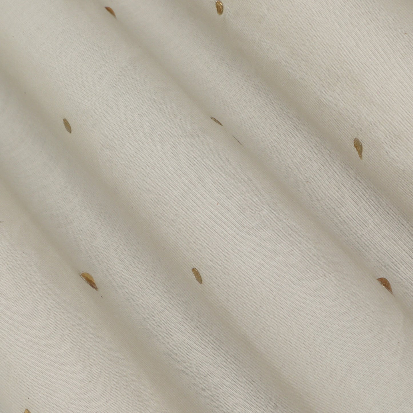 Off White Color Kora Mukesh Work Fabric