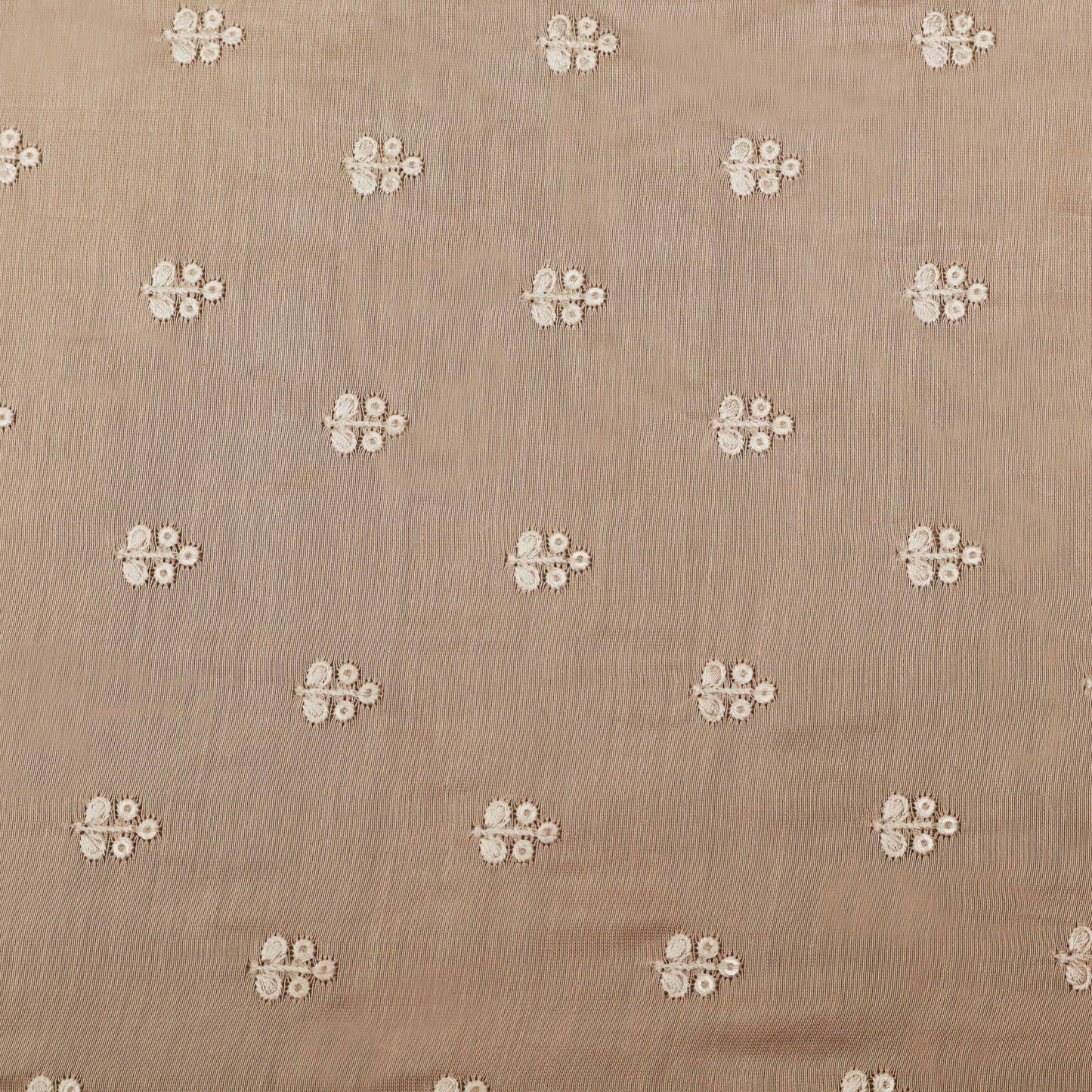 Peach Color Chanderi Embroidery Fabric