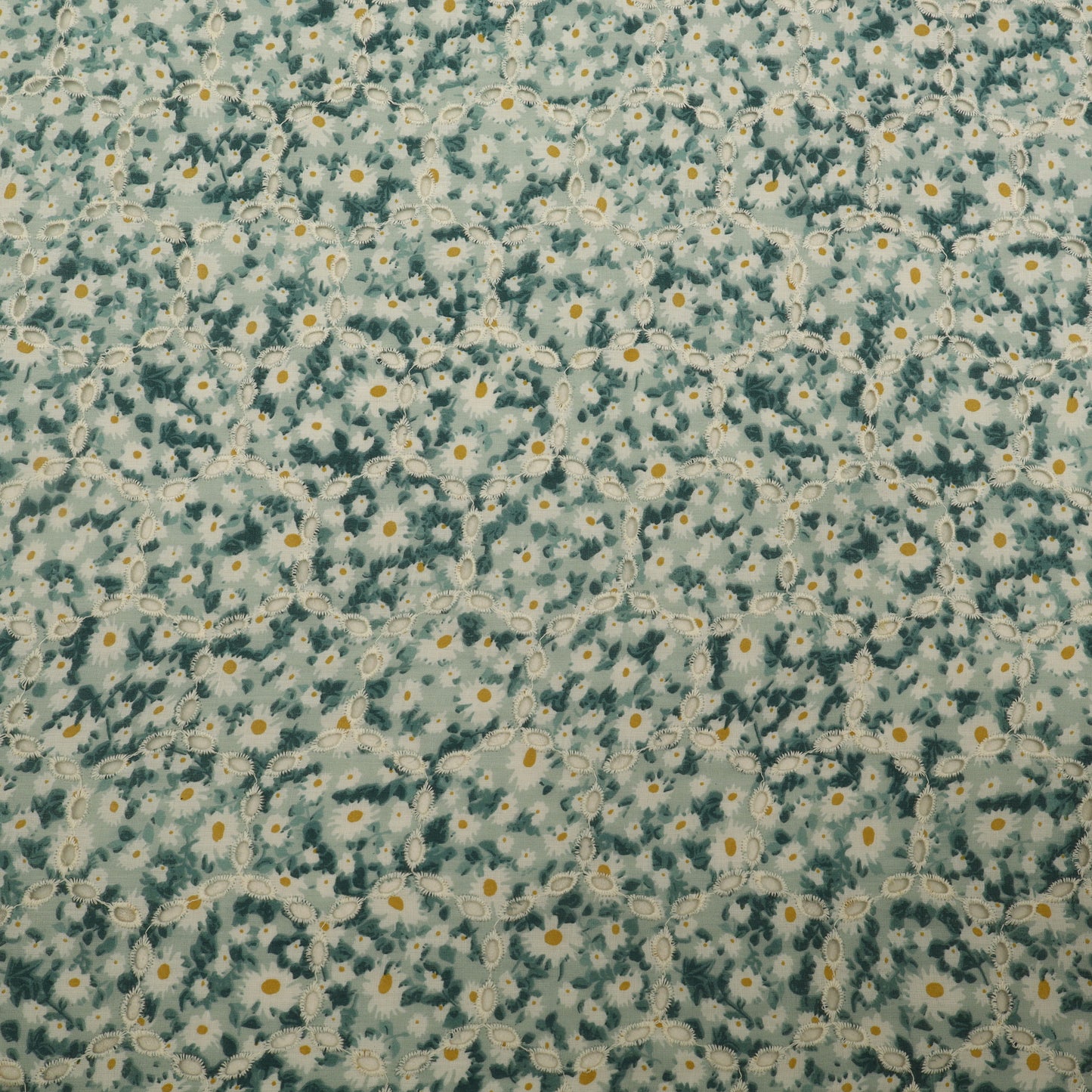 Cotton Chikan Print Embroidery Fabric