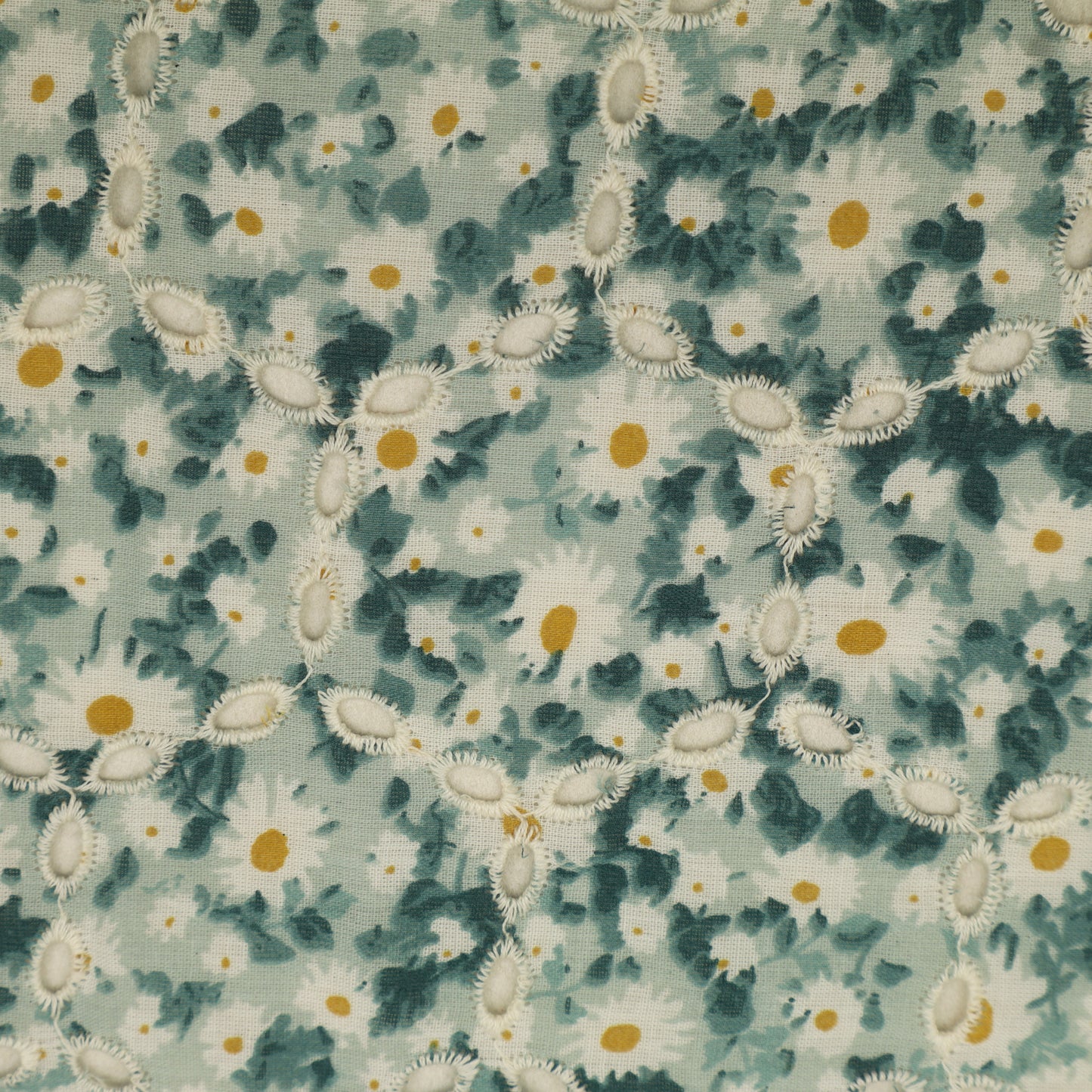Cotton Chikan Print Embroidery Fabric