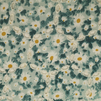 Cotton Chikan Print Embroidery Fabric