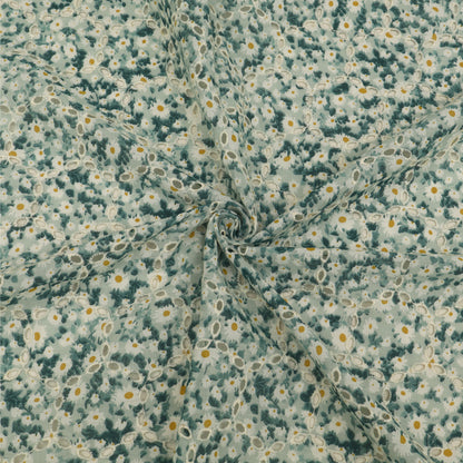 Cotton Chikan Print Embroidery Fabric
