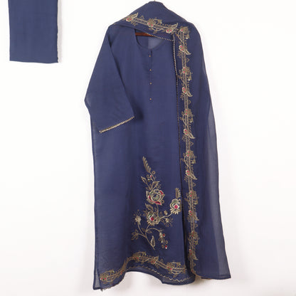 Semi Stitched Chanderi Suit