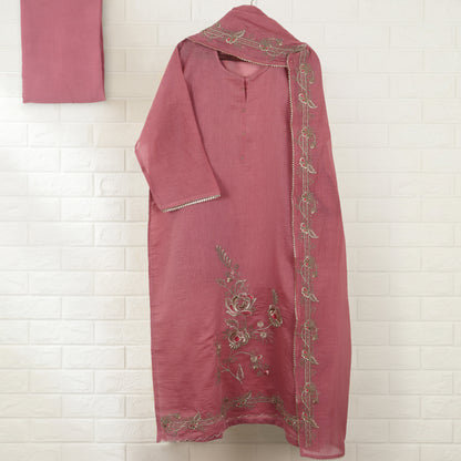 Semi Stitched Chanderi Suit