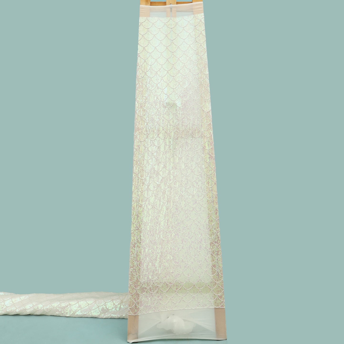 White Color Georgette Embroidery Fabric