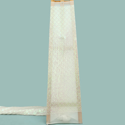 White Color Georgette Embroidery Fabric