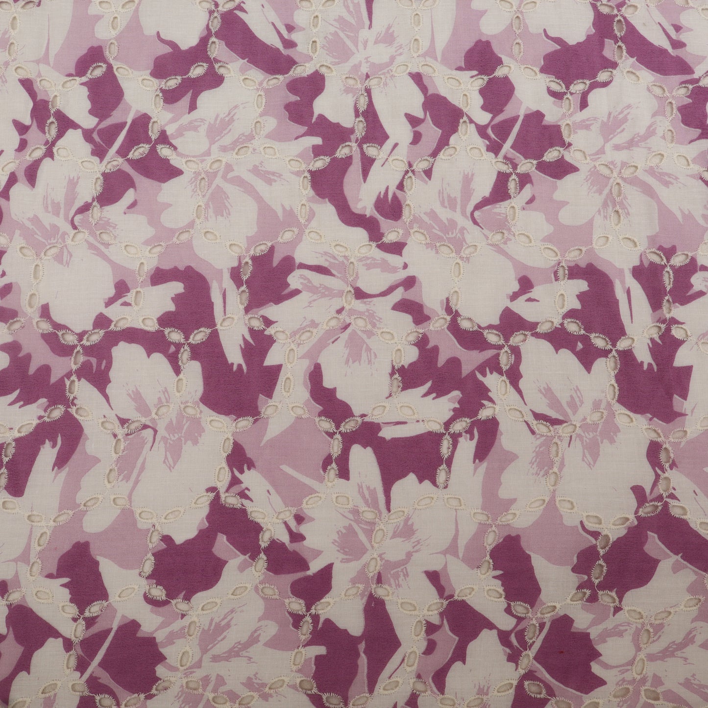 Cotton Chikan Print Embroidery Fabric