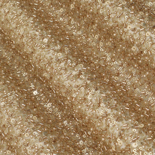 Golden Sequins Net Embroidery