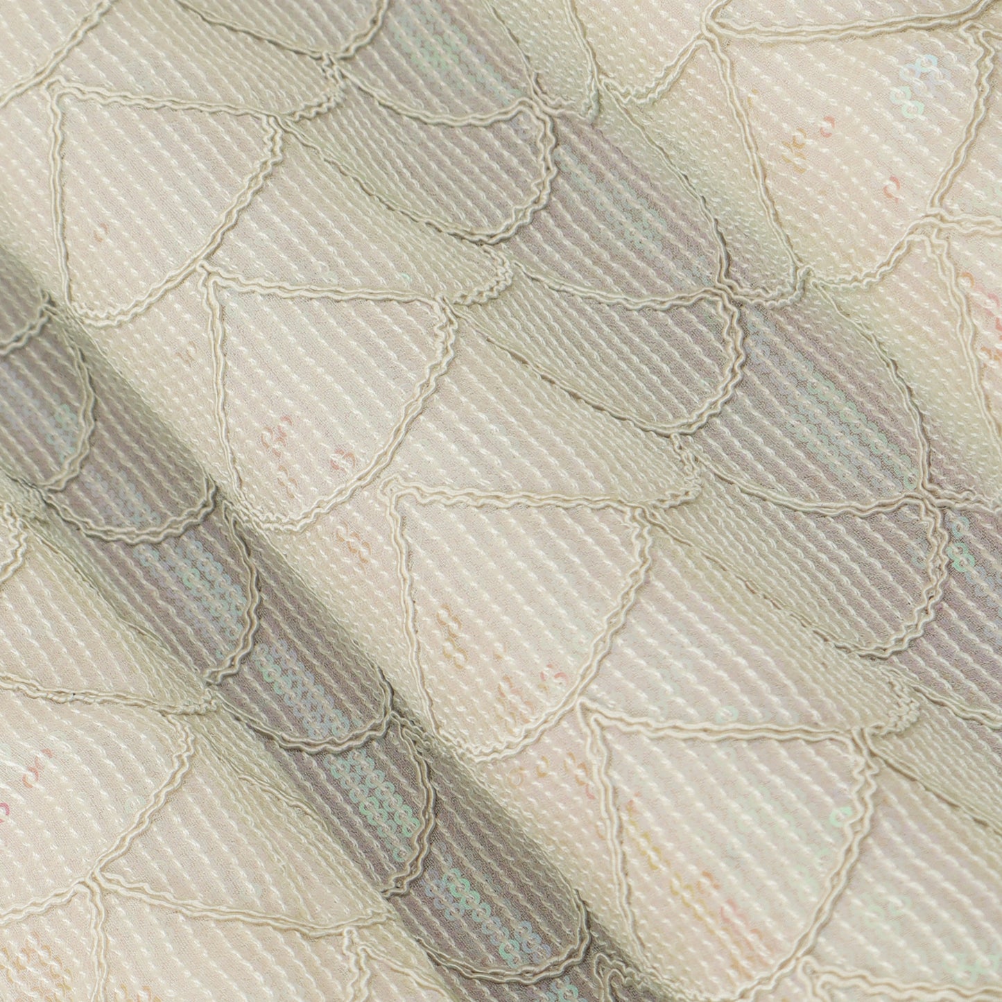 White Color Georgette Embroidery Fabric